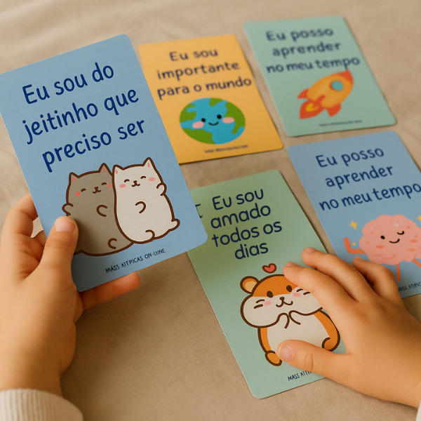 Cartões mágicos em ambiente infantil